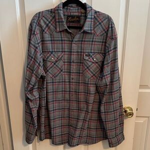 Howler Brothers Blue and Red Plaid Casual Shirt